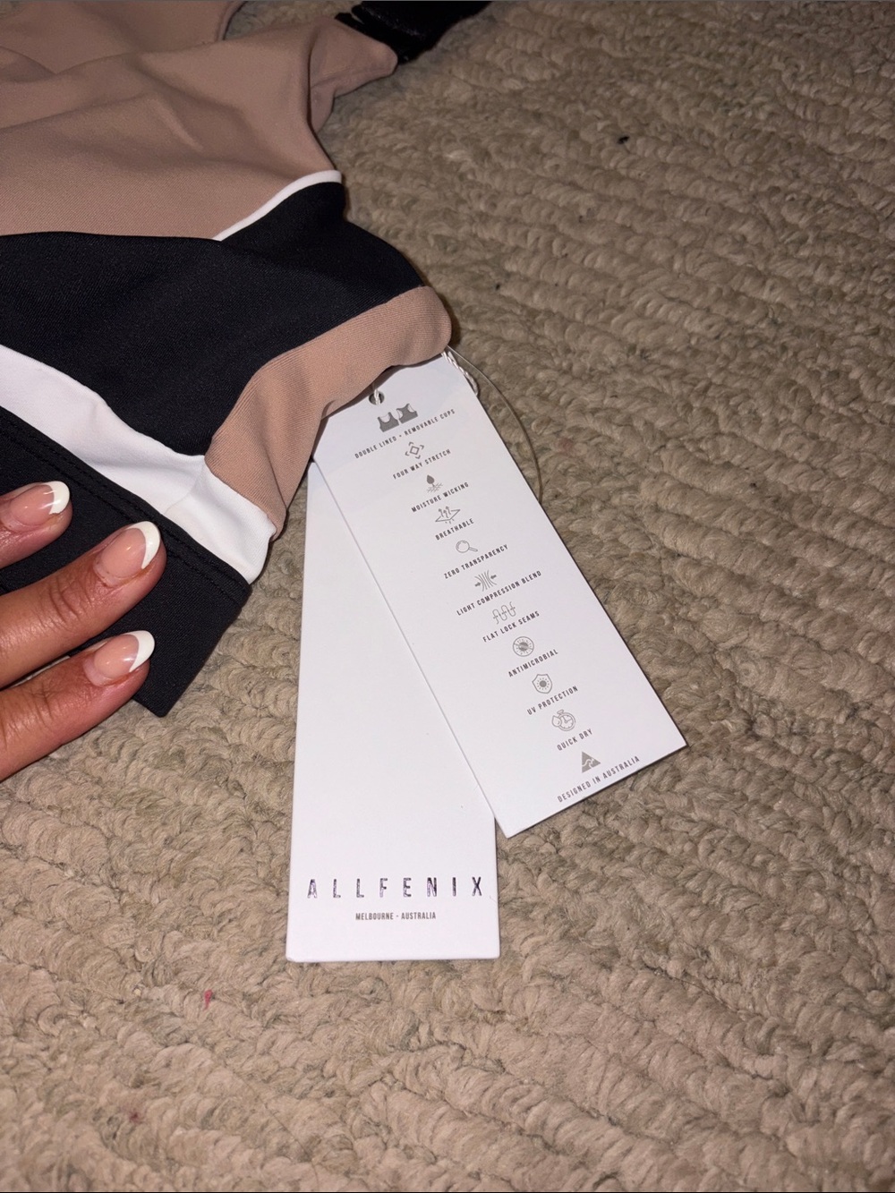 Allie I Women's Khaki & Black Sports Bra - Picture 4 of 7
